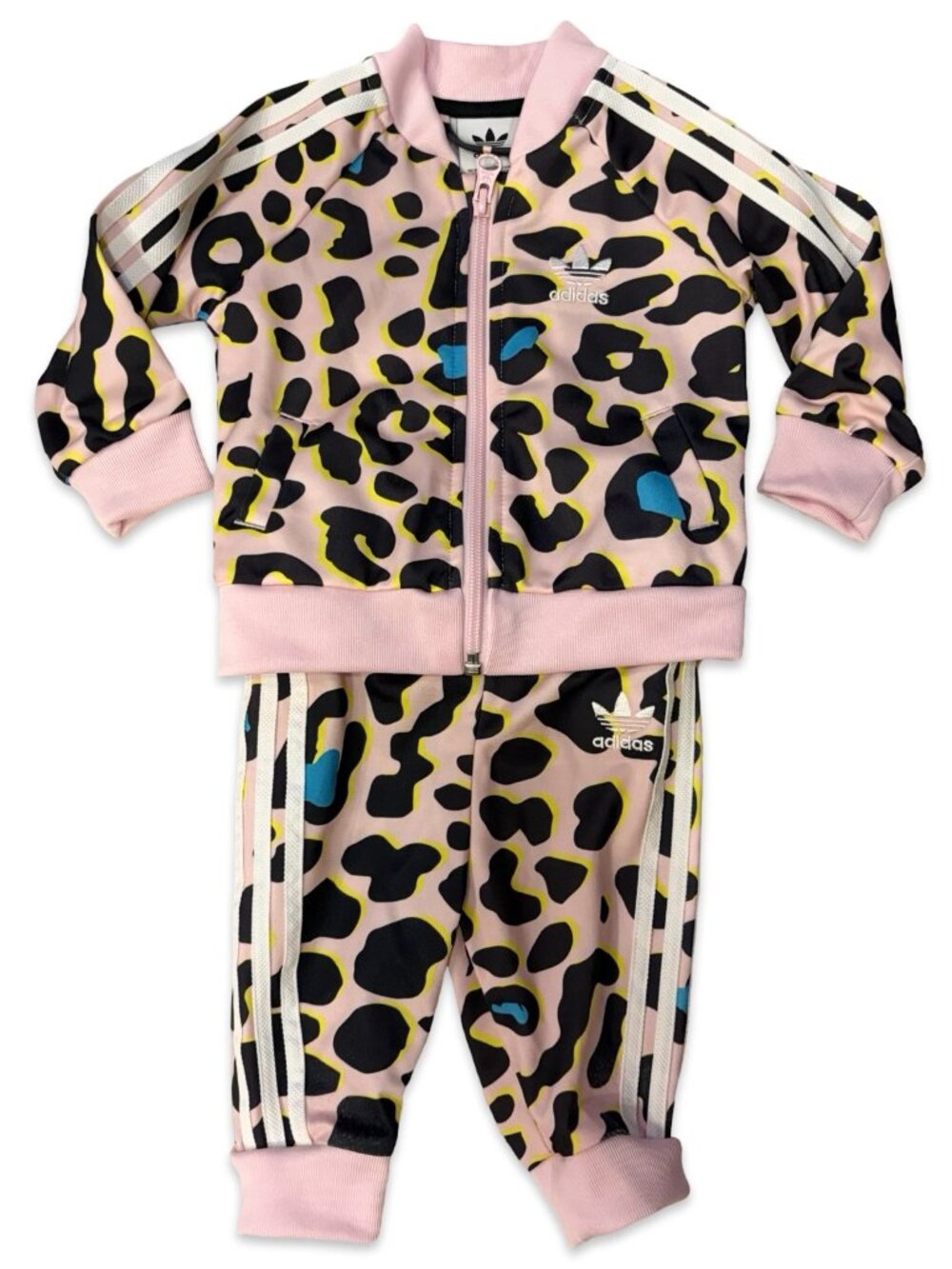 Adidas Pink Leopard Print Tracksuit (infant)